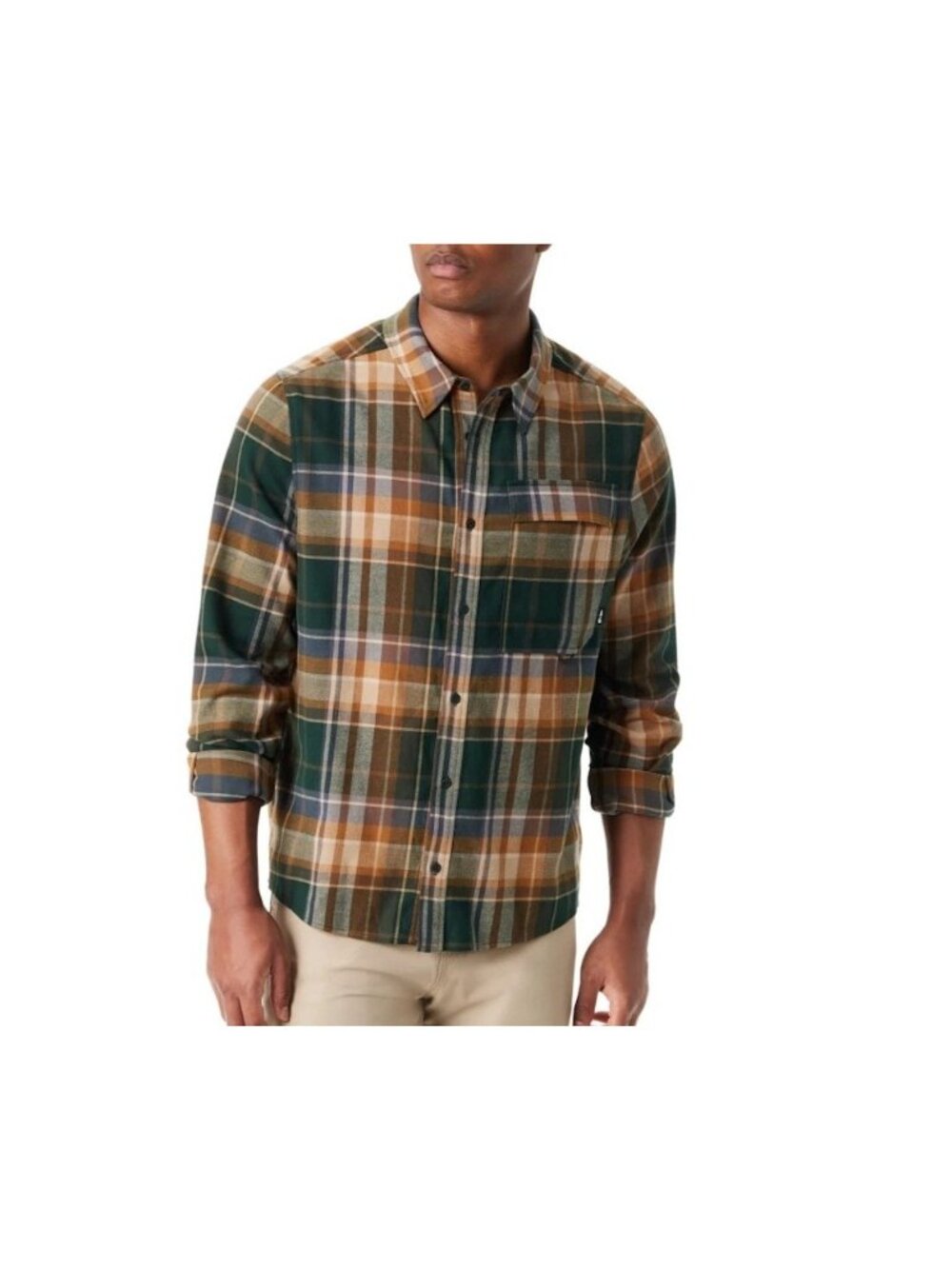 NWT Bass Outdoor Men's M Stretch Flannel Shirt Plaid Long Sleeve